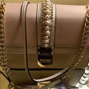 ALDO Blush Pink Pearl-Trim Chain Crossbody